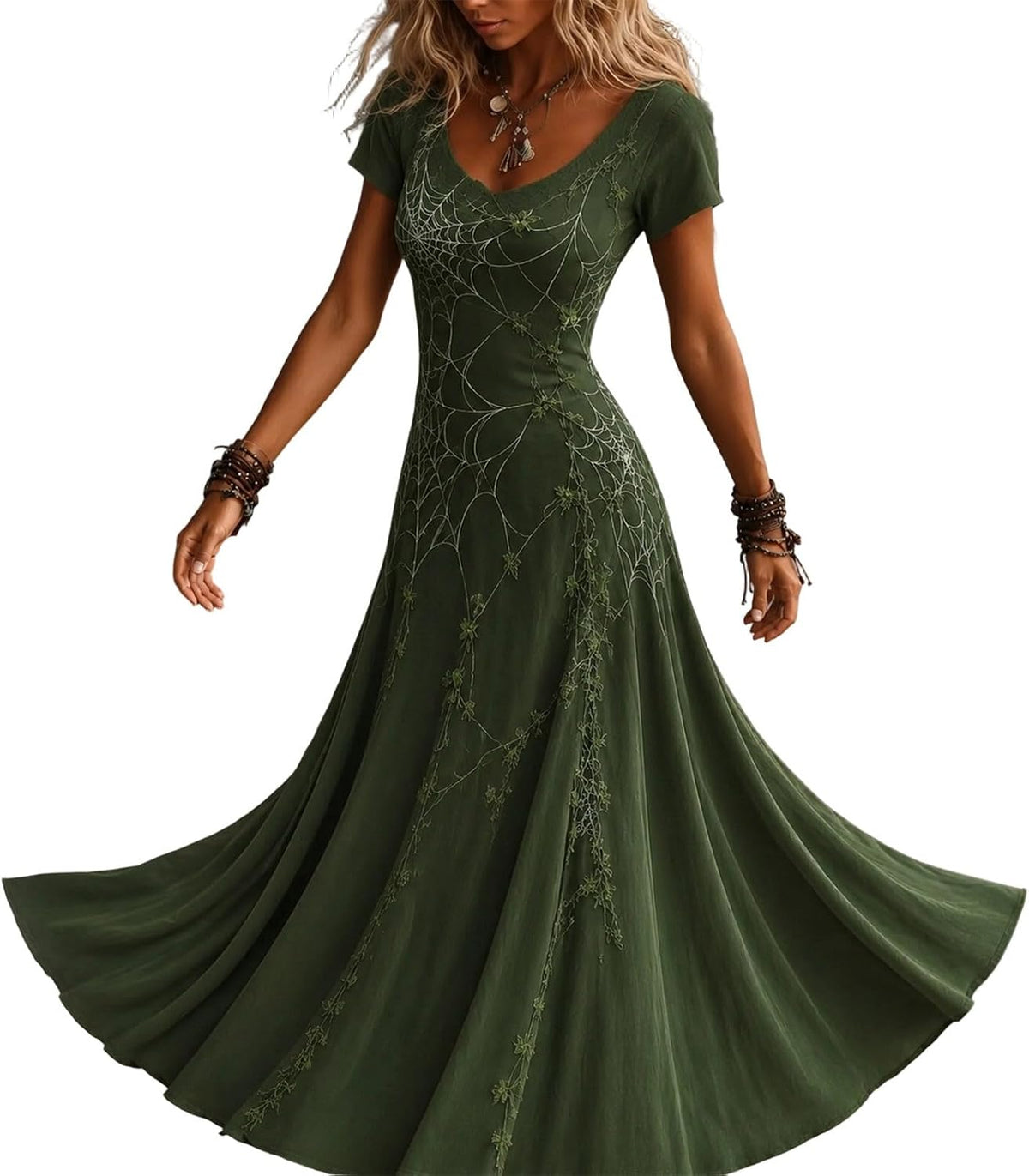 Womens Halloween Dresses Costume Plus Size Skeleton Maxi Dress
