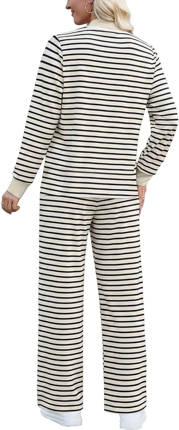 Women Striped Lounge Set Going Out Fall Outfit